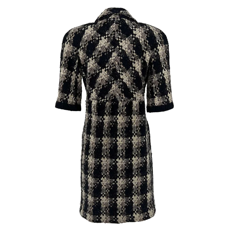 Vintage Chanel Wool designer Jacket/Dress Hoodie Zip-Up Jacket Button-Up Jacket