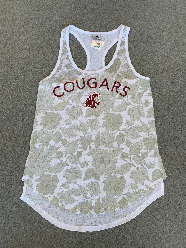Women's Grey Floral Cougars Tank tie dye tank