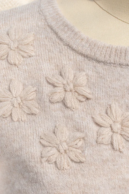 Sofia Floral Cardigan Handmade Hand-knitted Hand-woven