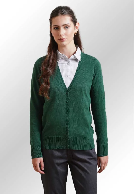 Women's Button Through Knitted Cardigan PR697 Boat Neck Shawl Collar Notched Collar