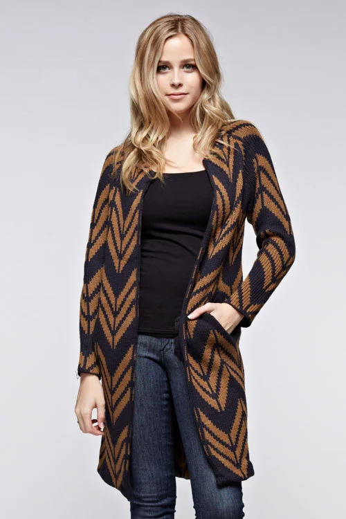 Long Ladies Cardigan Collared Crew Neck Turtle Neck