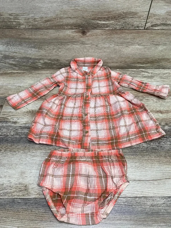 Carter's 2pc Plaid Dress & Bloomers Pink sz 18m