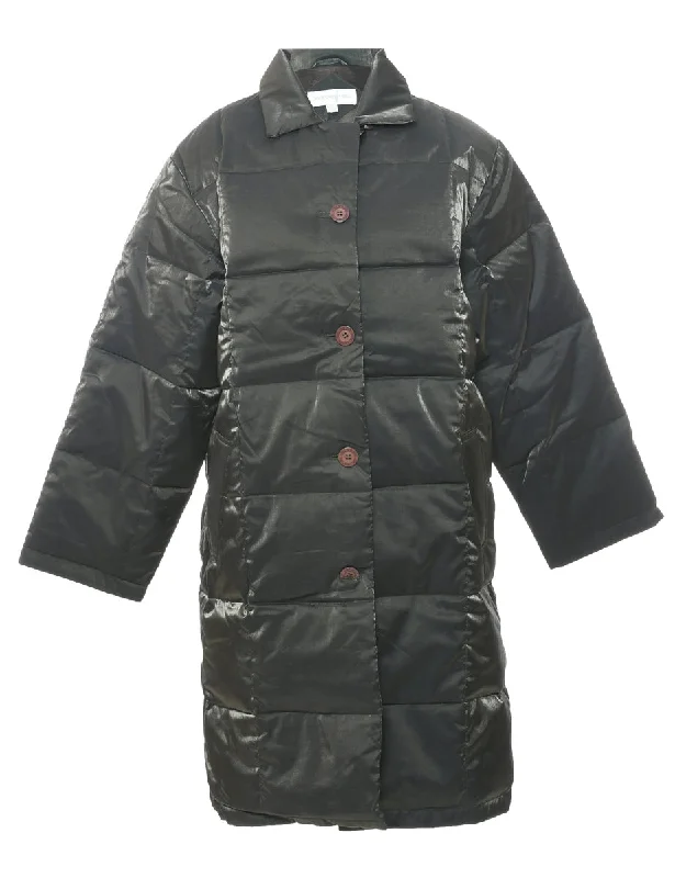 Jones New York Puffer Jacket - M Boat Neck Shawl Collar Notched Collar
