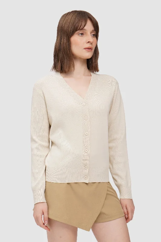 V-Neck Cardigan Transparent Opaque Sheer