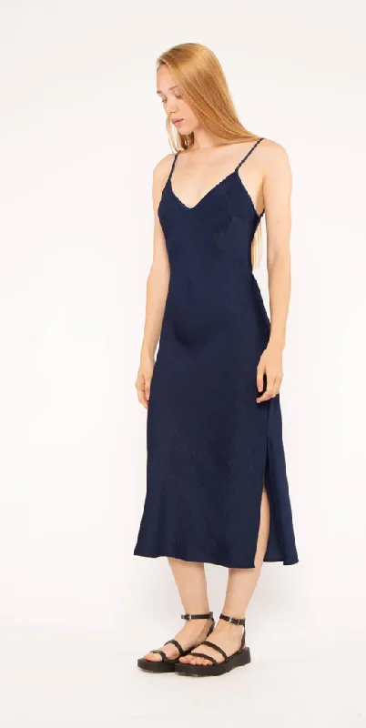 Ripley Rader Satin Slip Dress Navy