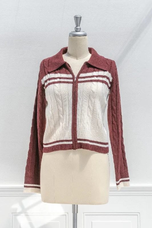 Ivy League Zip Cardigan Casual Formal Business