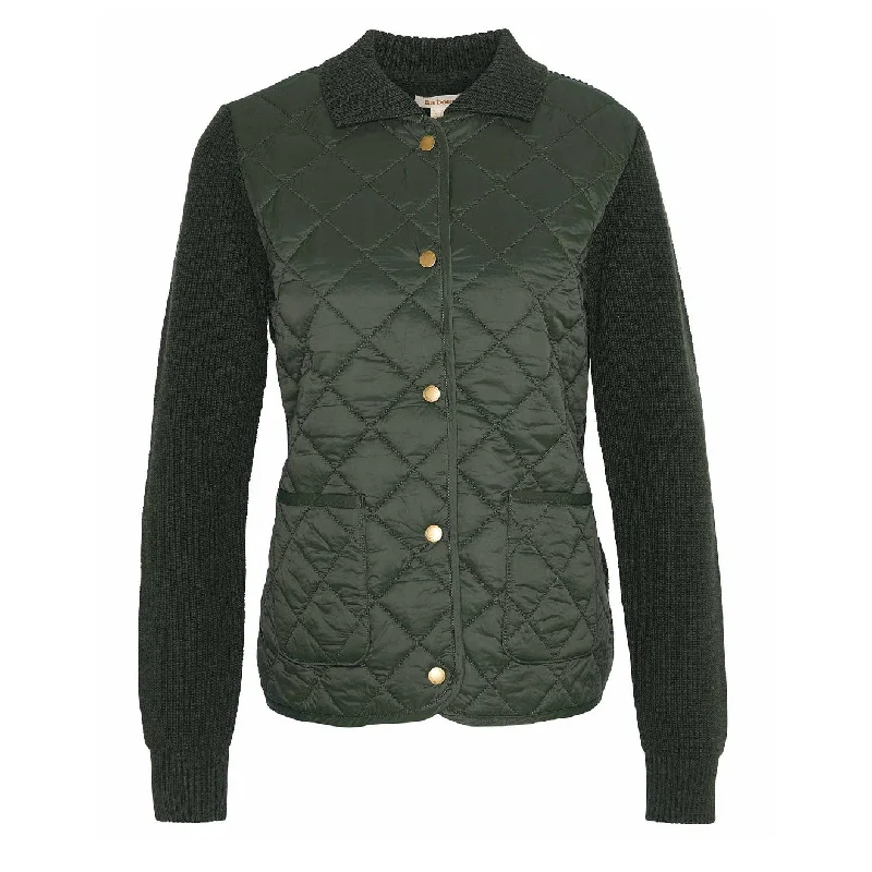 Barbour Womens Moors Knitted Cardigan Olive Slim Fit Regular Fit Oversized