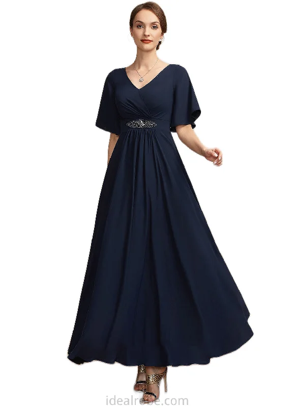 Hadassah A-Line V-neck Ankle-Length Mother of the Bride Dress With Ruffle STK126P0014742 Hadassah A-Line V-neck Ankle-Length Mother of the Bride Dress With Ruffle STK126P0014742