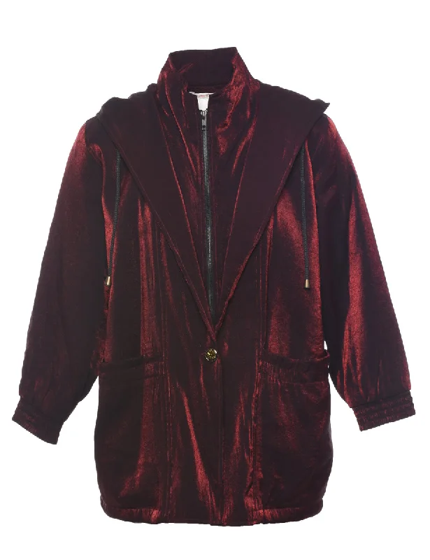 Maroon Jacket - L Fitted Jacket Loose Jacket Oversized Jacket