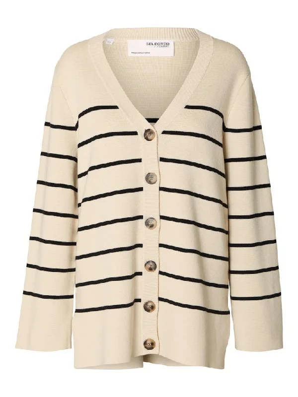Selected Femme Liva - Lang cardigan Lace Blend Ribbed Blend Corduroy Blend