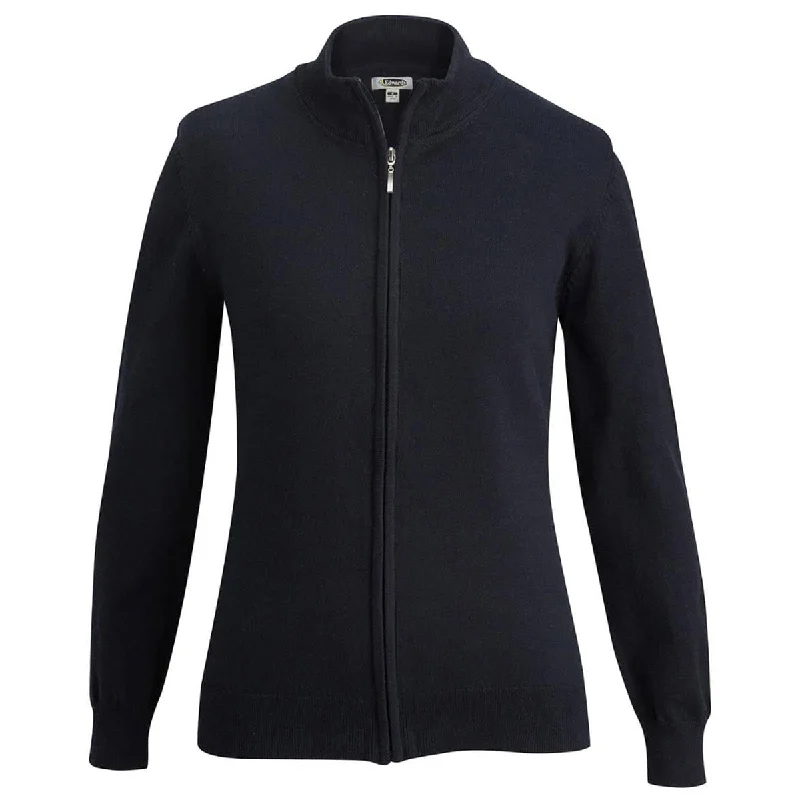 Edwards Women's Navy Full-Zip Cotton Cardigan Wool Fabric Cashmere Fabric Tweed Fabric Edwards Women's Navy Full-Zip Cotton Cardigan Wool Fabric Cashmere Fabric Tweed Fabric
