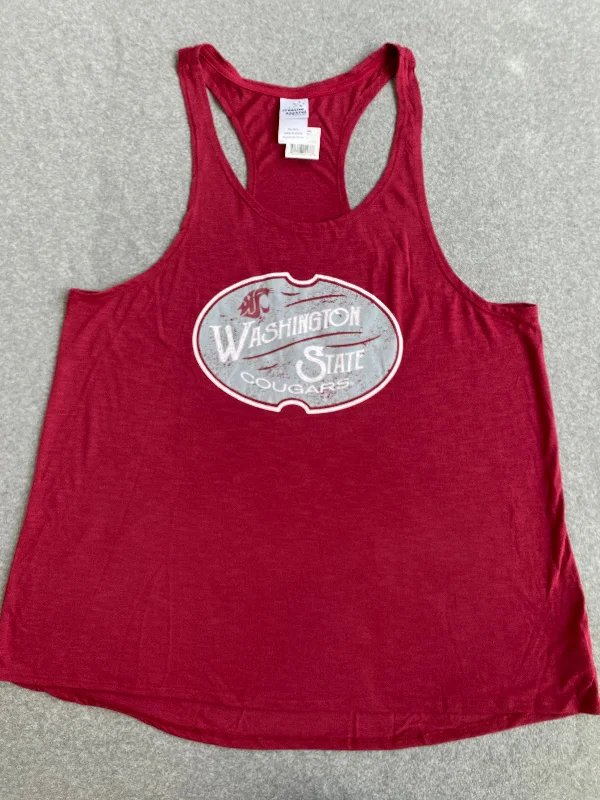 Crimson Washington State Oval Tank Top solid color tank