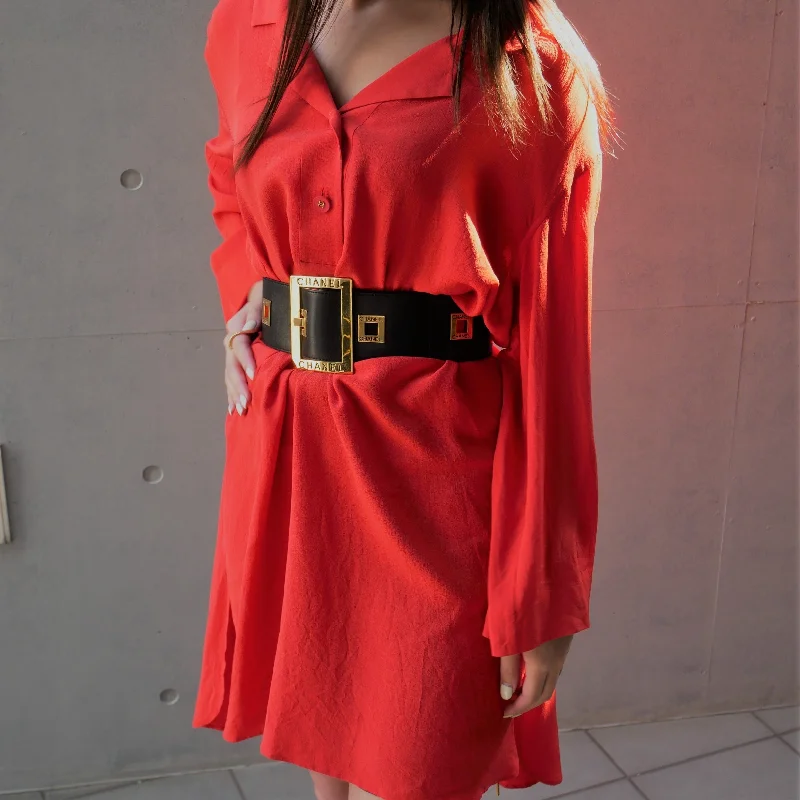 Chanel Spring 1994 Red Silk Dress