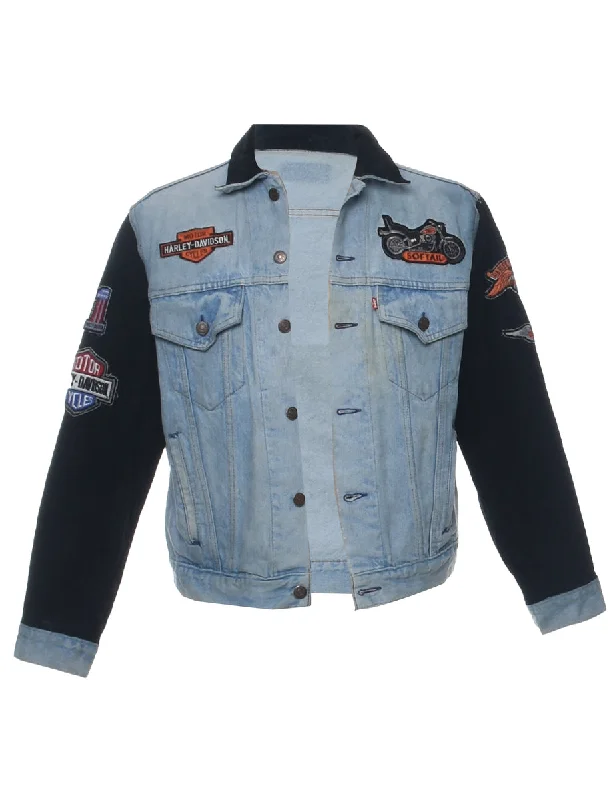 Light Wash Denim Jacket - M Rayon Fabric Velvet Fabric Corduroy Fabric
