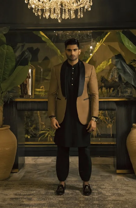 Tuxedo Jacket Paired with a Kurta and Straight Pants V-Neck Jacket Boat Neck Jacket Square Neck Jacket Tuxedo Jacket Paired with a Kurta and Straight Pants V-Neck Jacket Boat Neck Jacket Square Neck Jacket