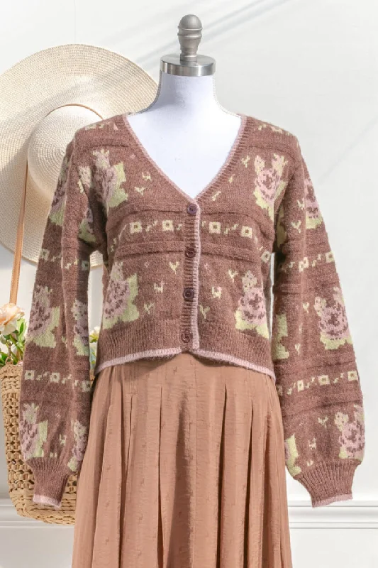 Fair Isle Cardigan Sweater Stretchy Elastic Breathable