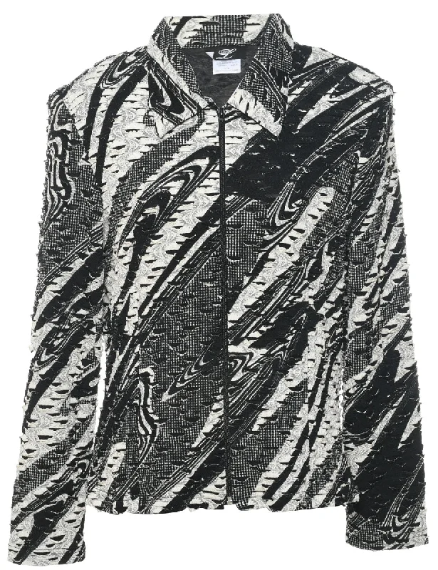 Black Jacket - L Plaid Jacket Tartan Jacket Houndstooth Jacket
