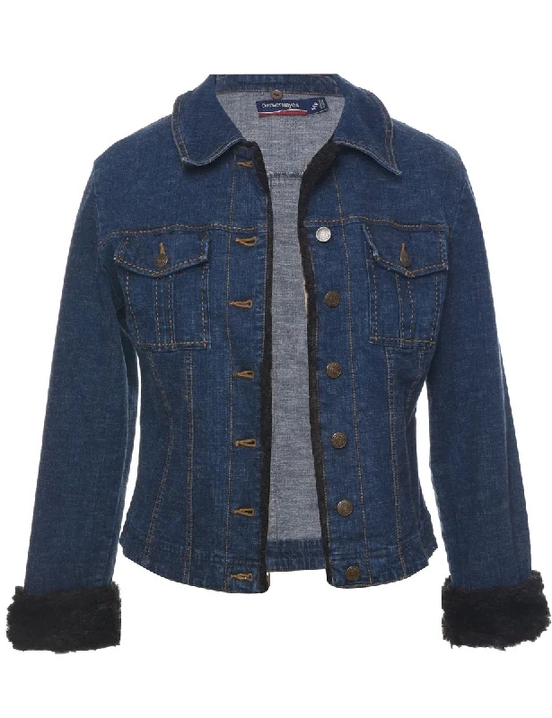 Button Front Denim Jacket - S Satin Jacket Silk Jacket Chiffon Jacket