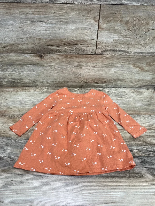 Old Navy Heart Print Dress Orange sz 18-24m