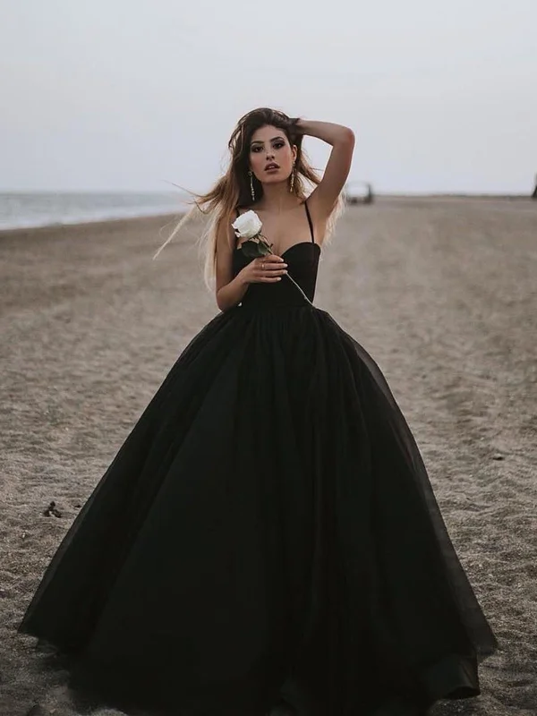 Sweetheart Neck Black Tulle Prom Gowns, Black Tulle Prom Dresses, Black Formal Evening Dresses Sweetheart Neck Black Tulle Prom Gowns, Black Tulle Prom Dresses, Black Formal Evening Dresses
