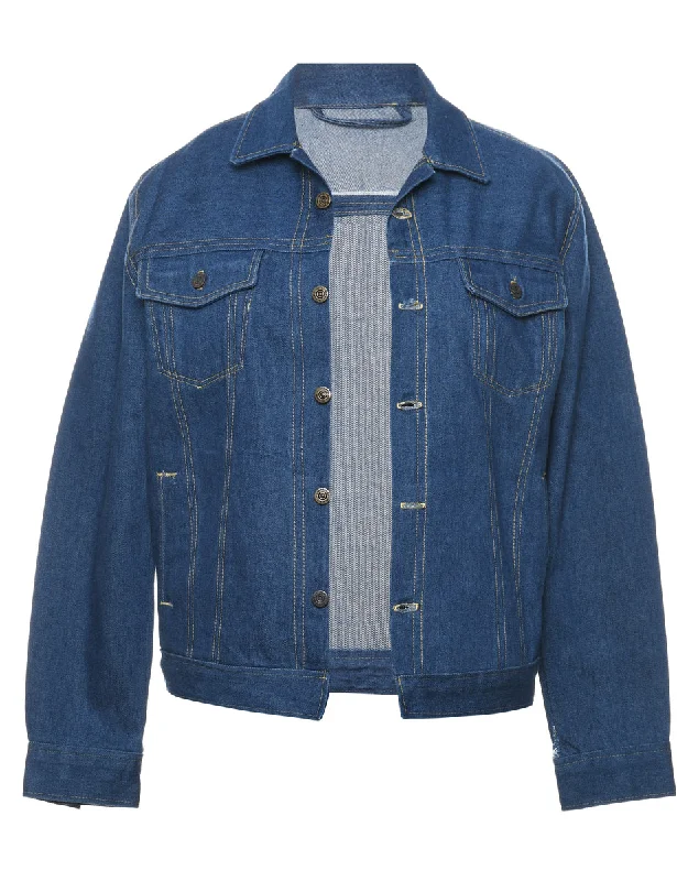 Medium Wash Classic Denim Jacket - M Satin Jacket Silk Jacket Chiffon Jacket