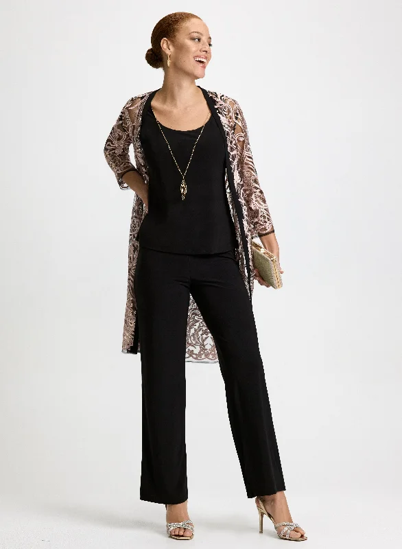 Sequin Motif Jacket, Pants & Cami Set Embroidered Jacket Appliqued Jacket Beaded Jacket Sequin Motif Jacket, Pants & Cami Set Embroidered Jacket Appliqued Jacket Beaded Jacket