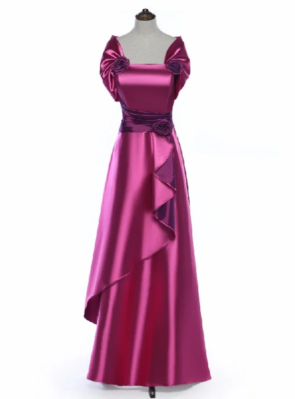 Elegant Rose Satin Flower Mother Of The Bride Dress With Jacket Hooded Jacket Caped Jacket Shawl Collar Jacket Elegant Rose Satin Flower Mother Of The Bride Dress With Jacket Hooded Jacket Caped Jacket Shawl Collar Jacket