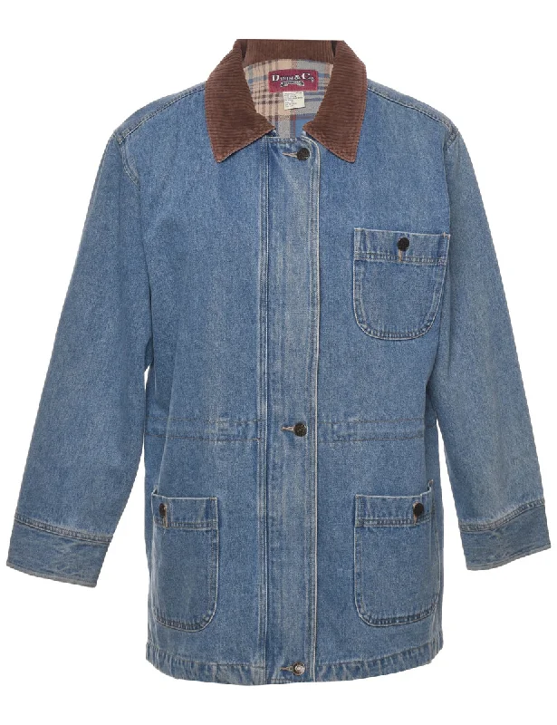 Corduroy Collar Denim Jacket - S Wool Fabric Cashmere Fabric Tweed Fabric