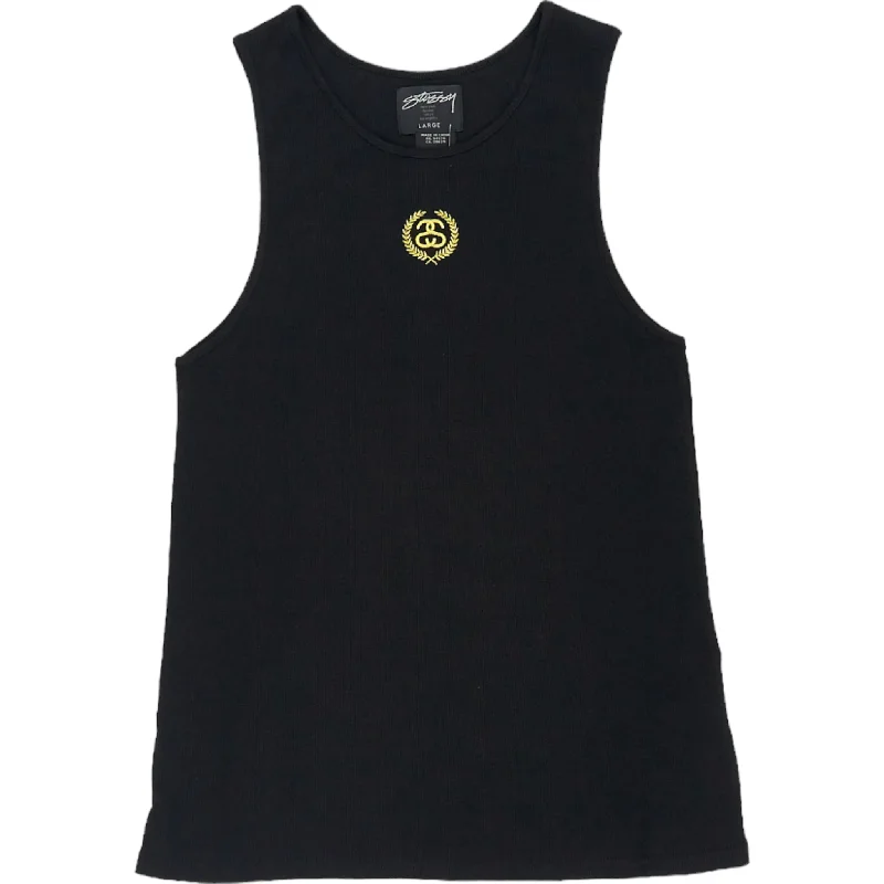 Stussy Black SSWRATHBOY Beater Tank Top mesh tank top