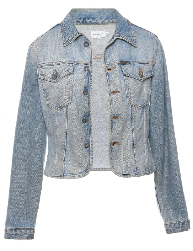 Light Wash Classic Calvin Klein Denim Jacket - M Cotton Fabric Linen Fabric Terry Fabric Light Wash Classic Calvin Klein Denim Jacket - M Cotton Fabric Linen Fabric Terry Fabric