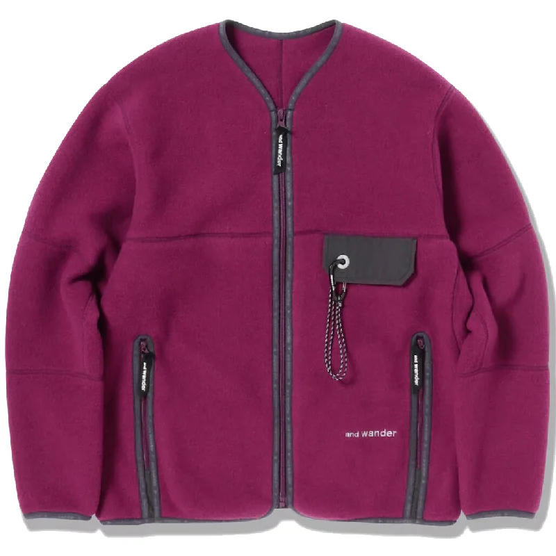 And Wander Womens Wool Fleece Cardigan Purple Long Cardigan Short Cardigan Medium Cardigan And Wander Womens Wool Fleece Cardigan Purple Long Cardigan Short Cardigan Medium Cardigan