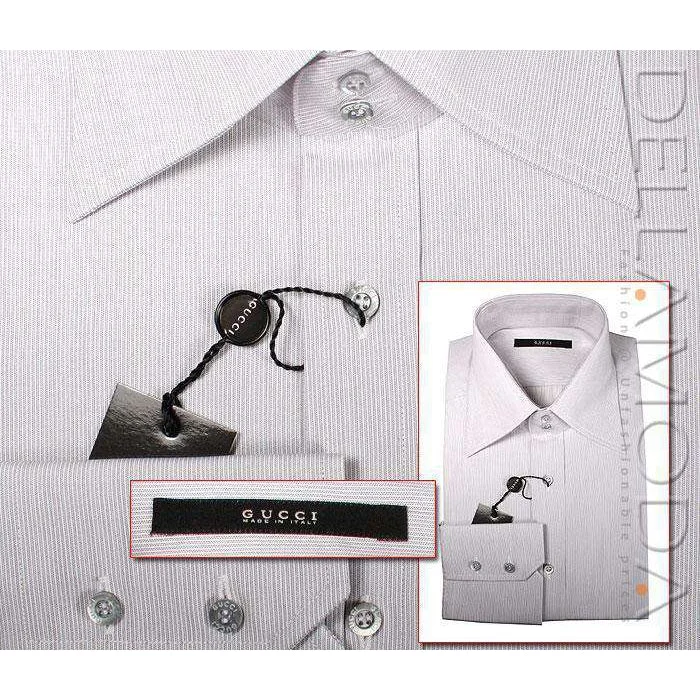 Gucci Body Slim Fit Dress Shirts, Beige Stripes