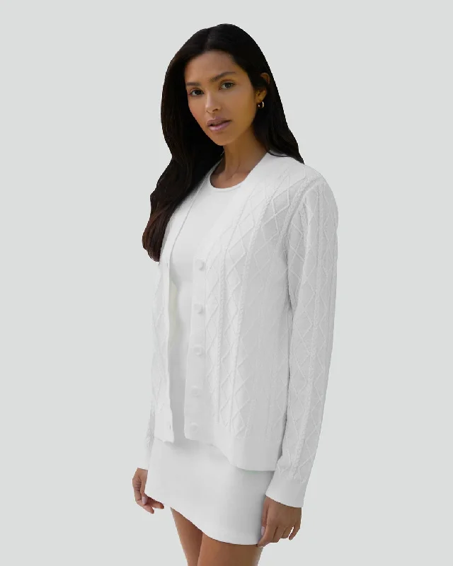 Ladies IVL Diamond Stitch Cardigan Long Cardigan Short Cardigan Medium Cardigan