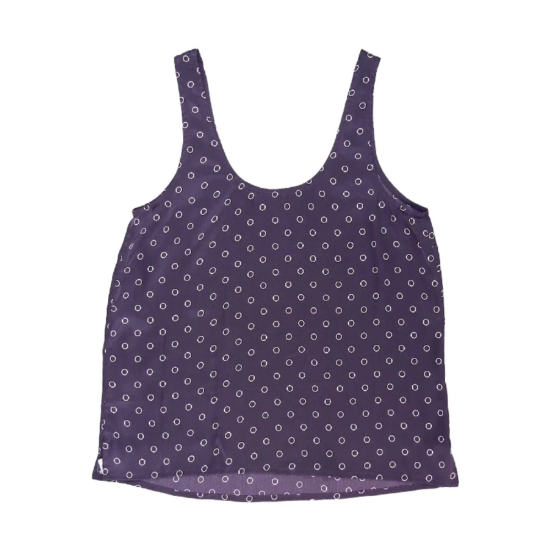 Omnes Purple Polka Dot Tank Top metallic tank top