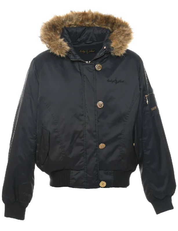 Hooded Puffer Jacket - L Herringbone Jacket Checkered Jacket Solid Jacket