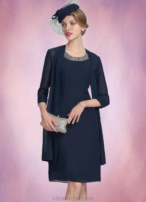 Serenity A-Line Scoop Neck Knee-Length Chiffon Mother of the Bride Dress With Beading STK126P0014791 Serenity A-Line Scoop Neck Knee-Length Chiffon Mother of the Bride Dress With Beading STK126P0014791