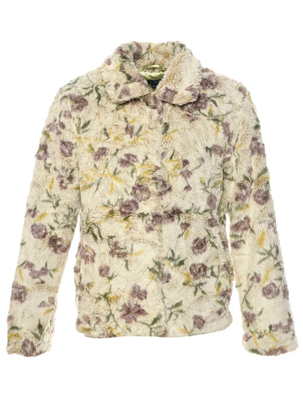 Beige Faux Fur Jacket - S Faux Fur Jacket Real Fur Jacket Shearling Jacket