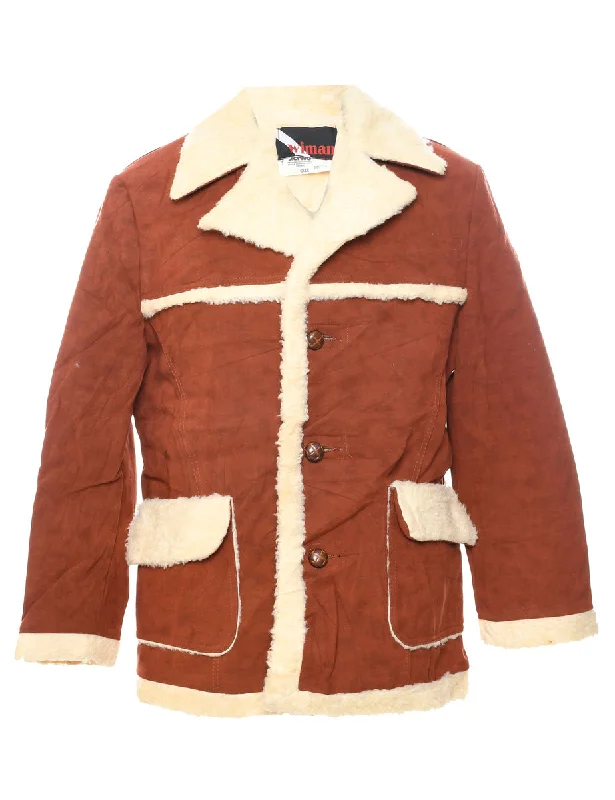 Maroon Faux Shearling Suede Jacket - L Toggled Jacket Drawstring Jacket Belted Jacket Maroon Faux Shearling Suede Jacket - L Toggled Jacket Drawstring Jacket Belted Jacket