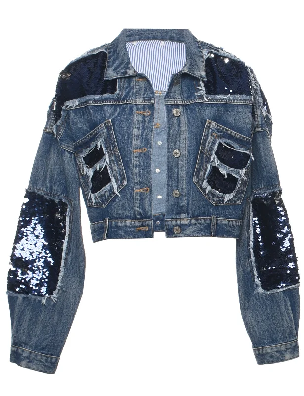 Dark Wash Denim Jacket - XL Fleece Jacket Down Jacket Parka
