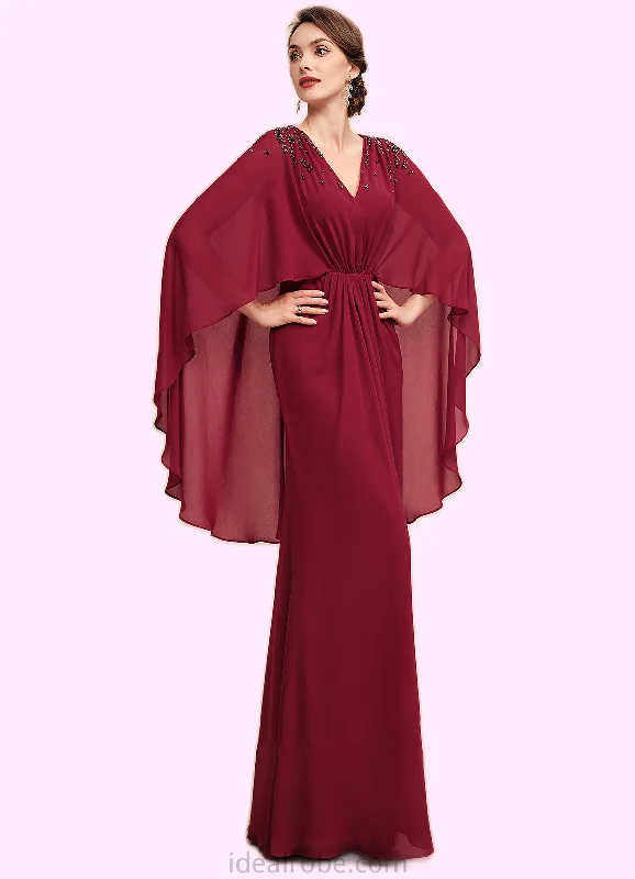 Adison A-Line V-neck Floor-Length Chiffon Mother of the Bride Dress With Ruffle Beading Sequins STK126P0014833 Adison A-Line V-neck Floor-Length Chiffon Mother of the Bride Dress With Ruffle Beading Sequins STK126P0014833
