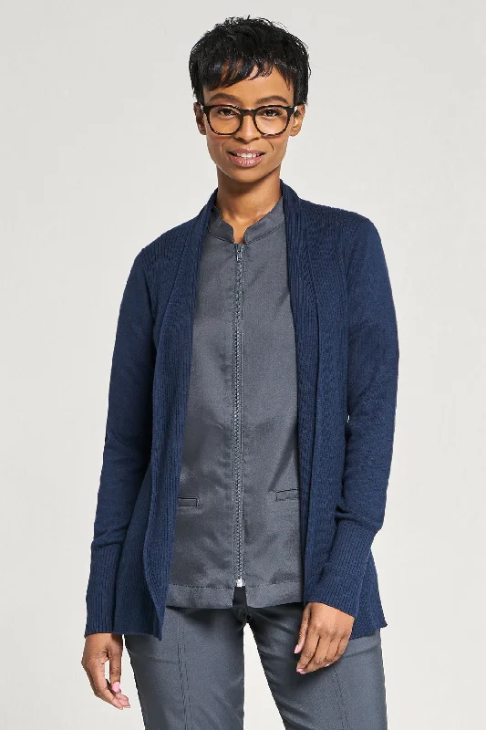 Ladies' Open Front Cardigan - Navy Wool Cardigan Cotton Cardigan Cashmere Cardigan
