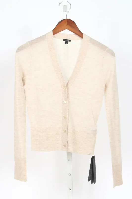 Cashair Cardigan - Oat Melange Beaded Cardigan Sequined Faux Fur