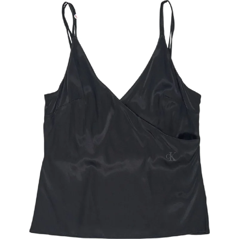 Calvin Klein Black Satin Tank Top beige tank top