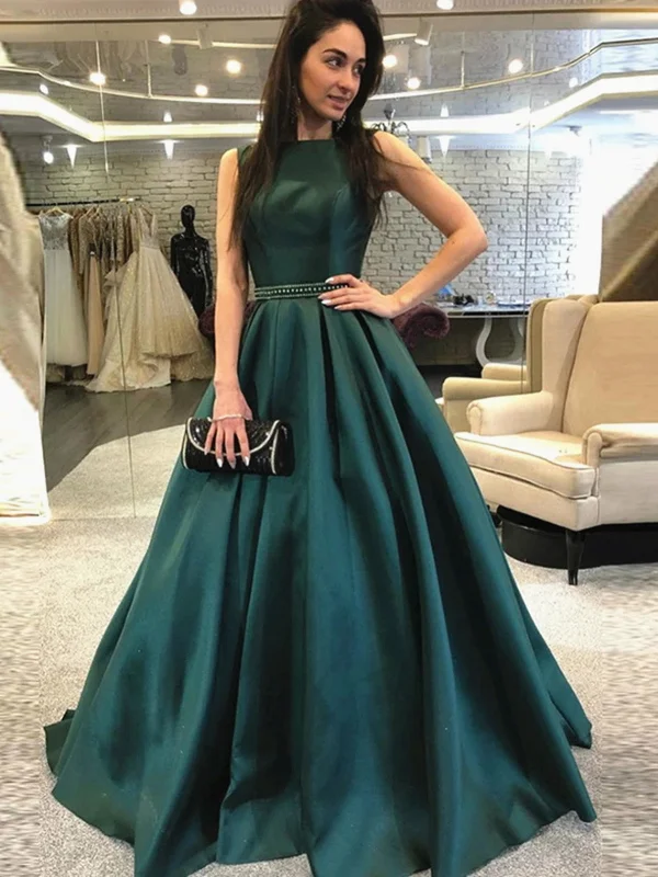 Dark Green V Neck Back Long Prom Dresses, Long Green Formal Evening Dresses
