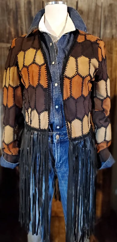 Women's Leather Patchwork Cardigan Cable Knit Ribbed Knit Lace Knit