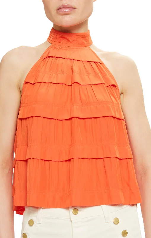 Sherrie Tiered Tank Top Bright Lily - Ramy Brook slim fit tank