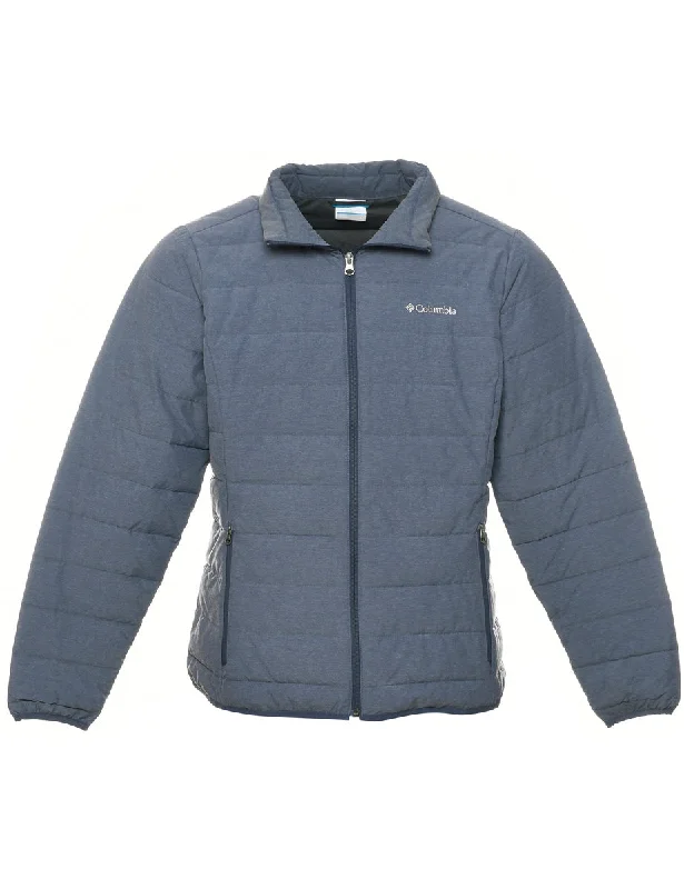Columbia Puffer Jacket - L A-Line Jacket Boat Neck Shawl Collar