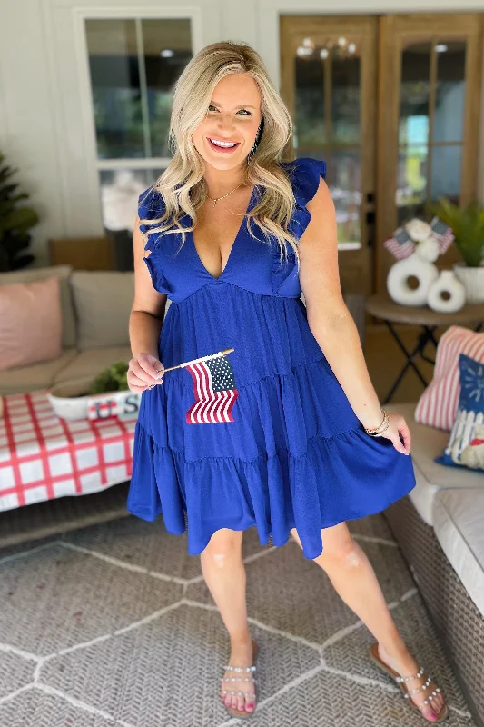Hazel Sleeveless V Neck Ruffled Dress *FINAL SALE*