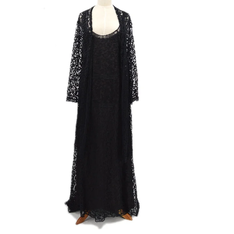 Chanel 1998 Fall logo-lettering lace dress #38