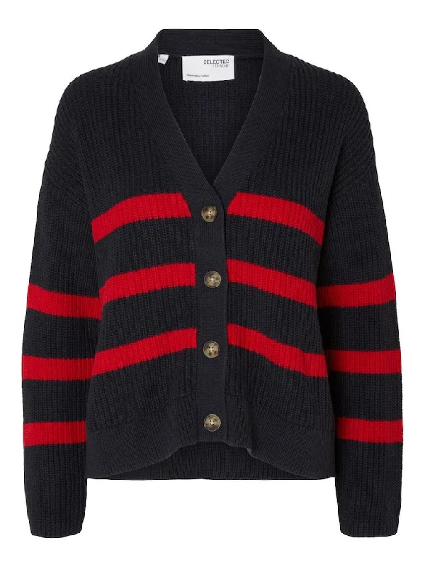 Selected Femme Bloomie - Cardigan Zippered Front Buttoned Front Snap Front